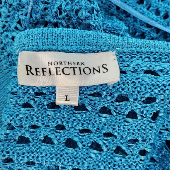 Brilliant Blue Netted Crochet Cardigan Shrug - Picture 5 of 6